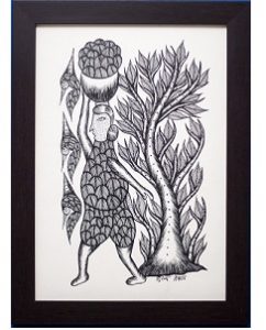Gond Painting - Woman carrying Pot
